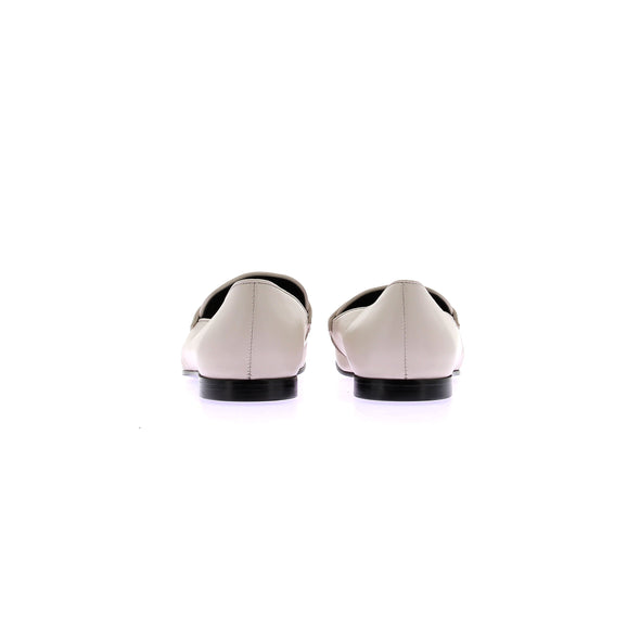 Mocassins crèmes en cuir