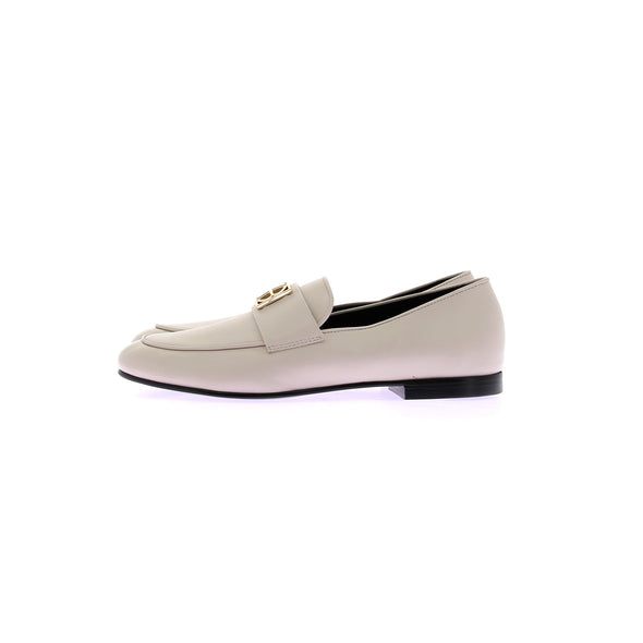 Mocassins crèmes en cuir