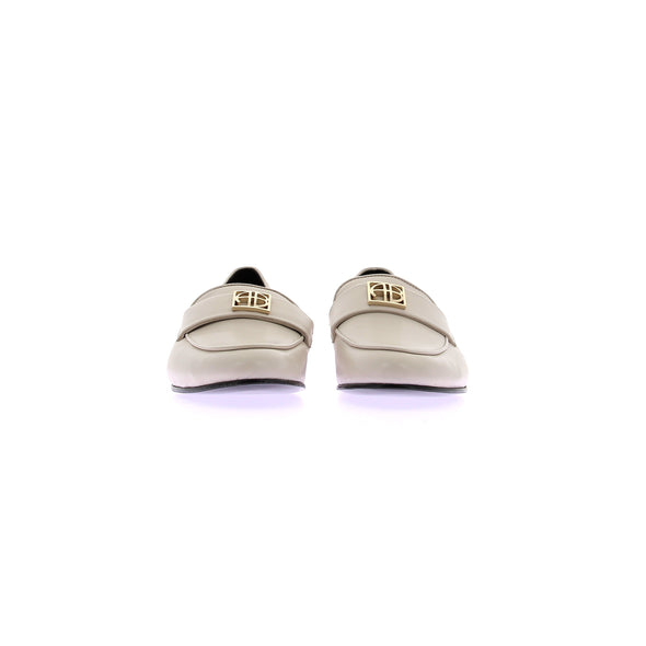 Mocassins crèmes en cuir