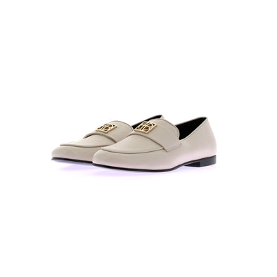 Mocassins crèmes en cuir