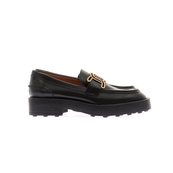 Mocassins noirs en cuir