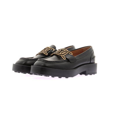 Mocassins noirs en cuir