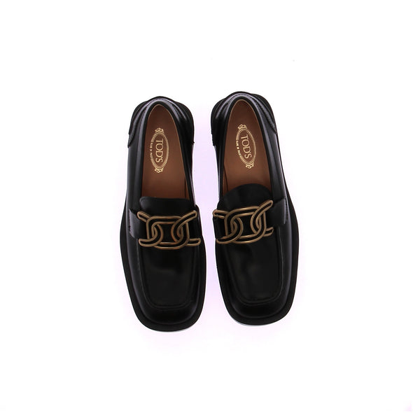 Mocassins noirs en cuir