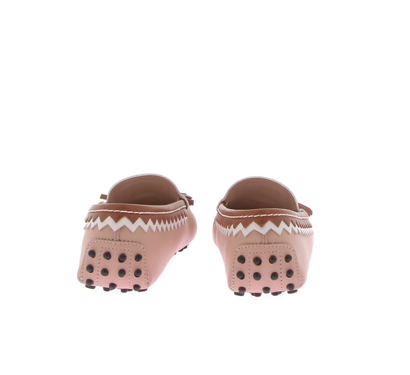 Mocassins en cuir camel et beige