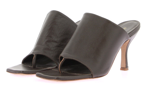 Mules en cuir marron "Perni"