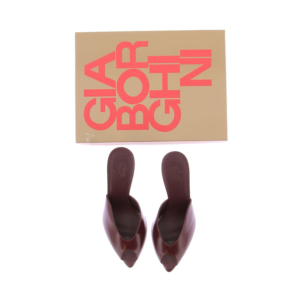 Mules à talons bordeaux