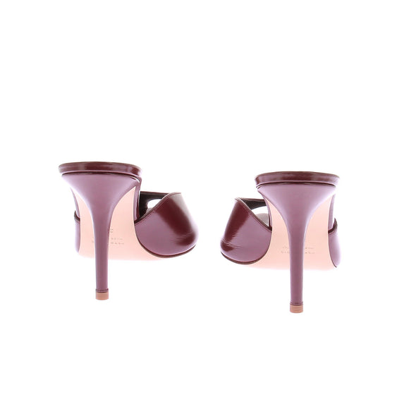 Mules à talons bordeaux