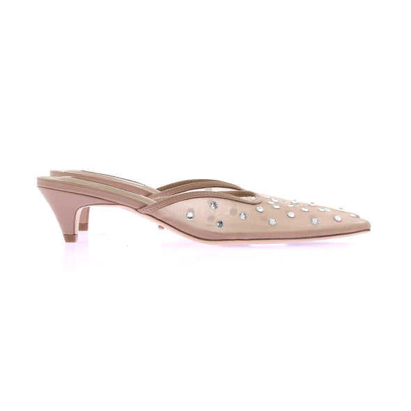 Mules à strass et résille