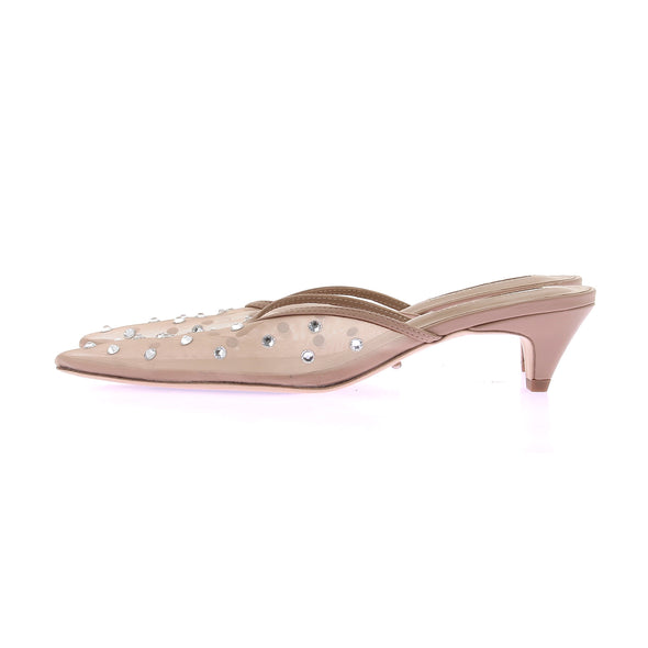 Mules à strass et résille