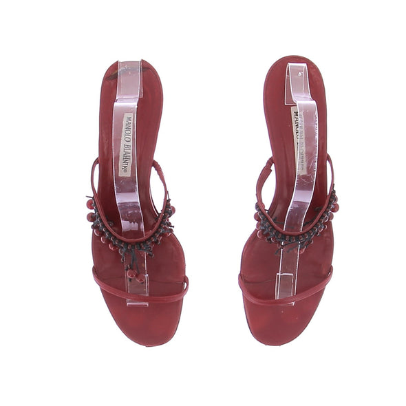 Mules à talons bordeaux