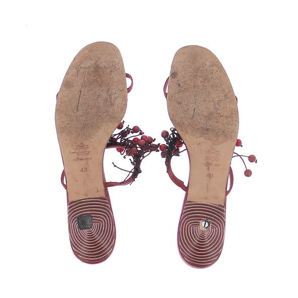 Mules à talons bordeaux