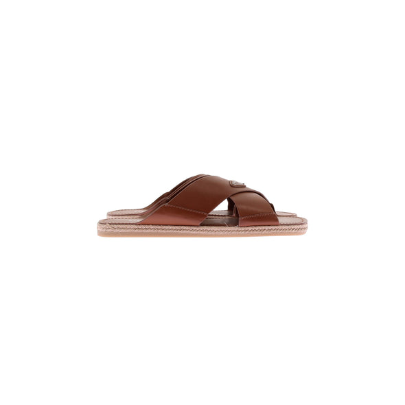 Mules croisées en cuir