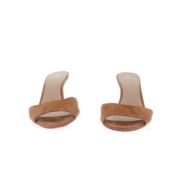 Mules à talons en daim