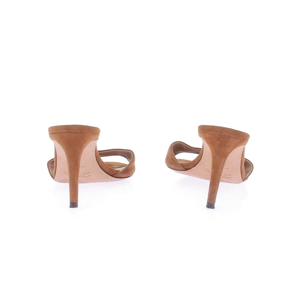 Mules à talons en daim