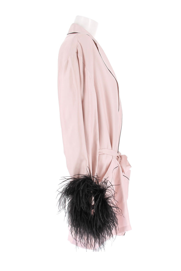 Nuisette en soie et plumes