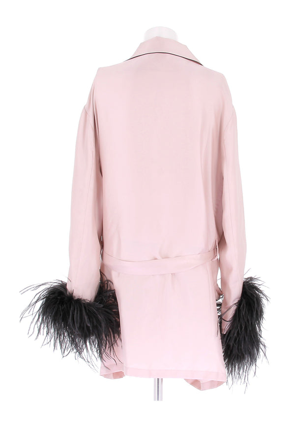 Nuisette en soie et plumes