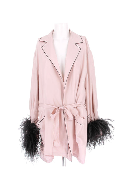 Nuisette en soie et plumes