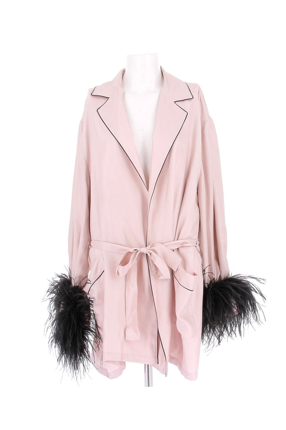 Nuisette en soie et plumes