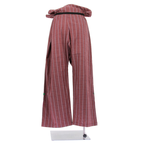 Pantalon à carreaux bordeaux