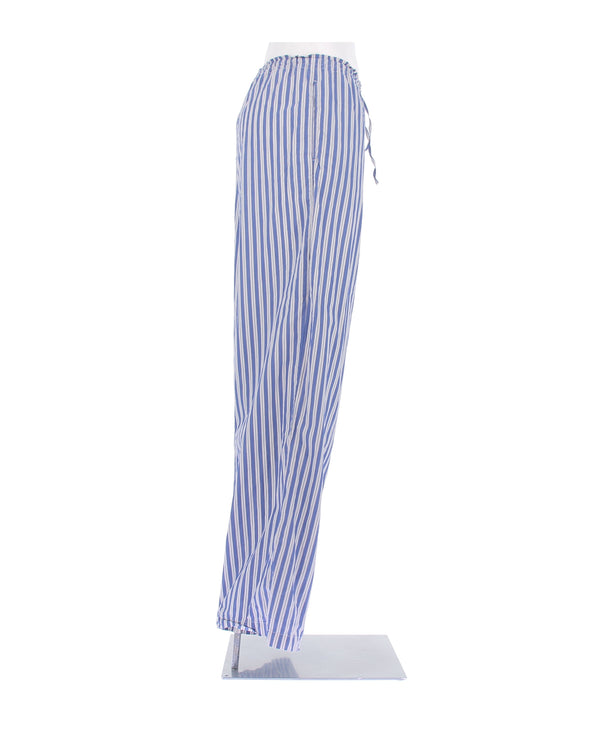 Pantalon à rayures bleues et blanches