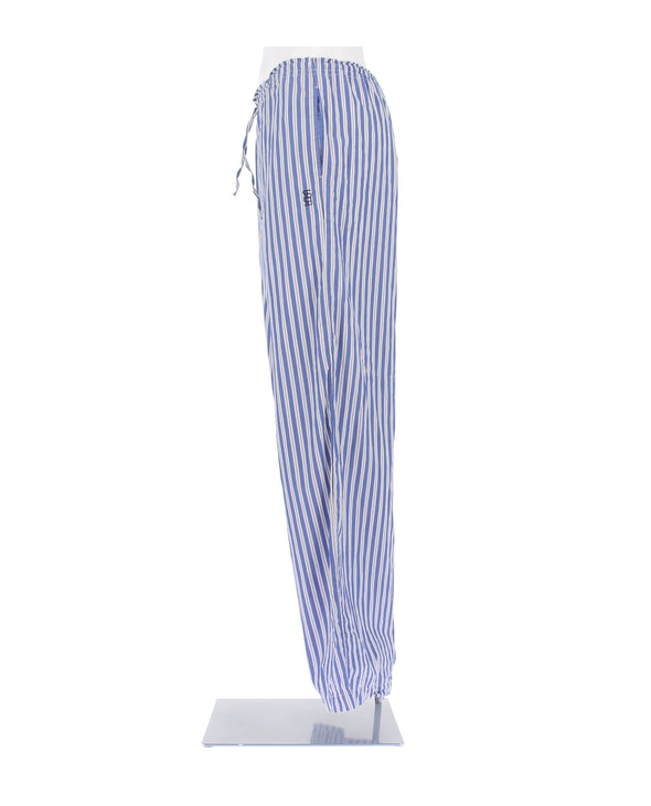 Pantalon à rayures bleues et blanches