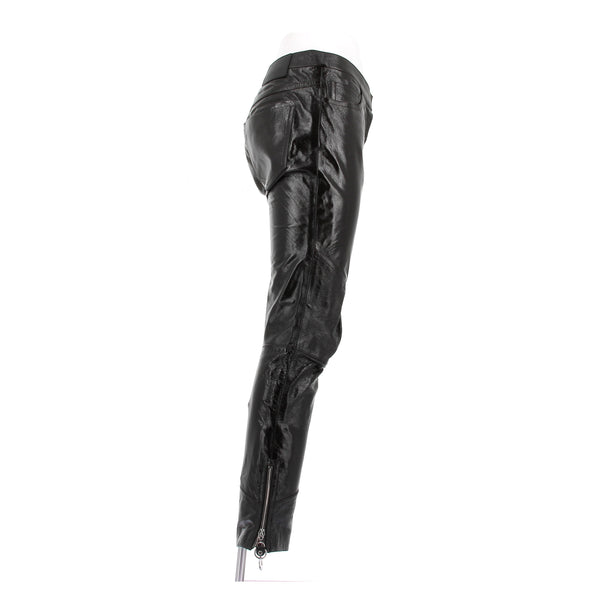 Pantalon en cuir verni