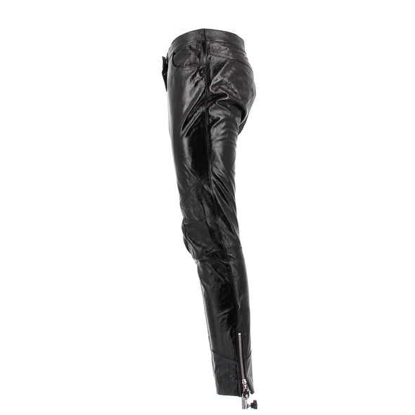 Pantalon en cuir verni