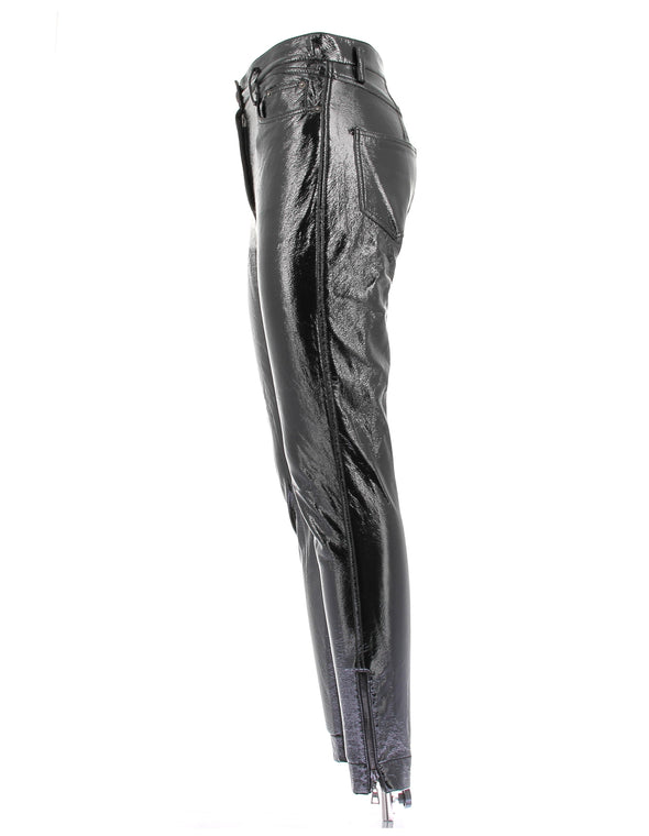 Pantalon en cuir noir