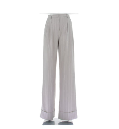 Pantalon gris à rayures