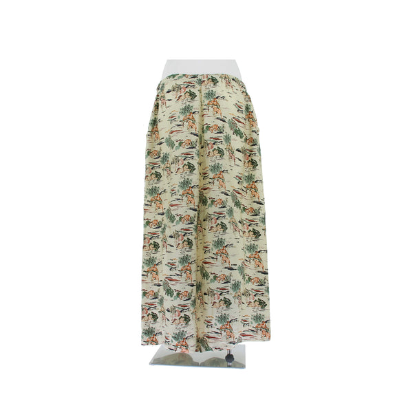 Pantalon en soie imprimée