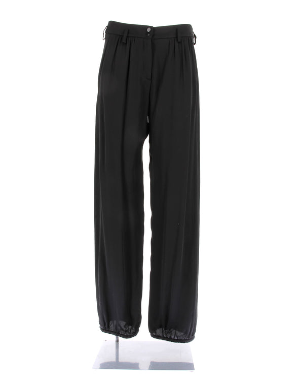 Pantalon en soie noir