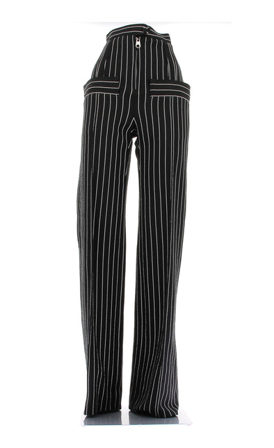 Pantalon noir rayé
