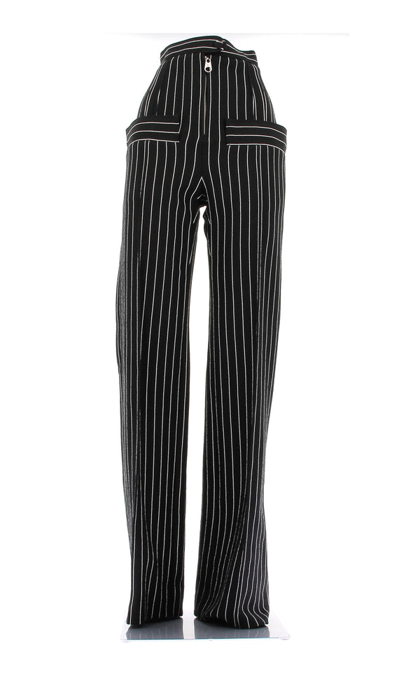 Pantalon noir rayé