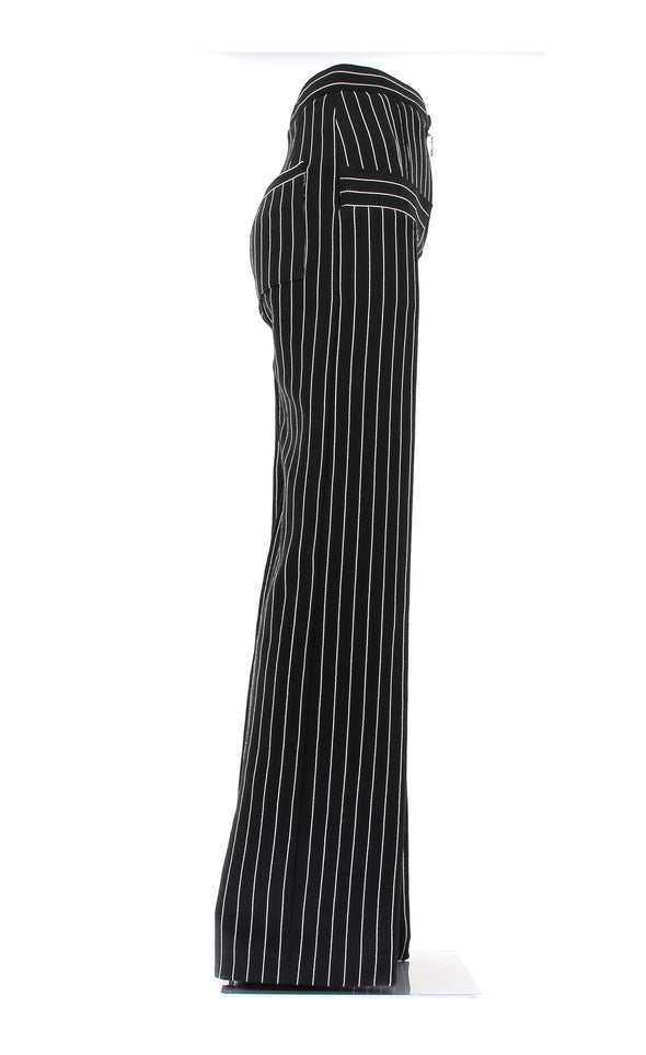 Pantalon noir rayé