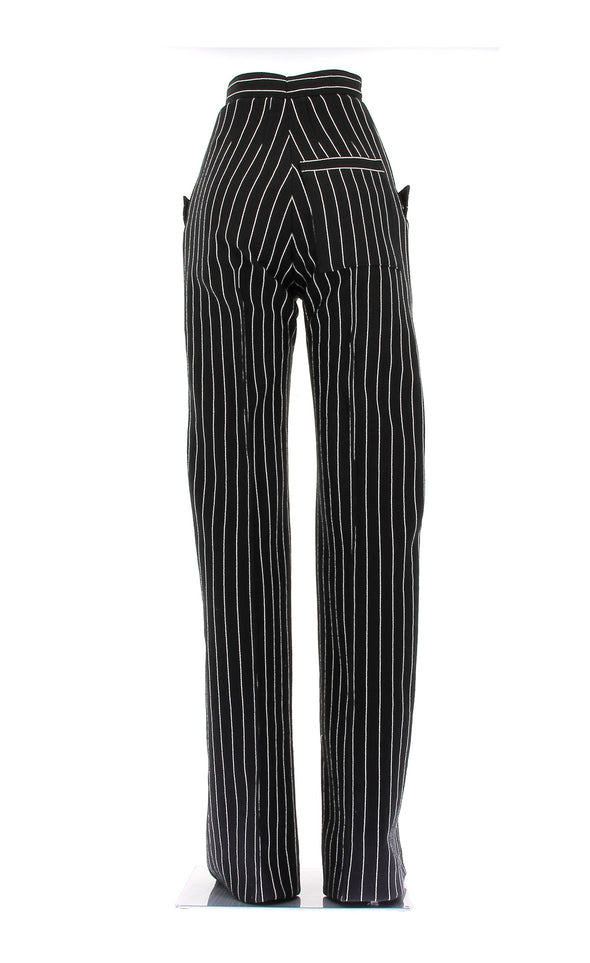 Pantalon noir rayé