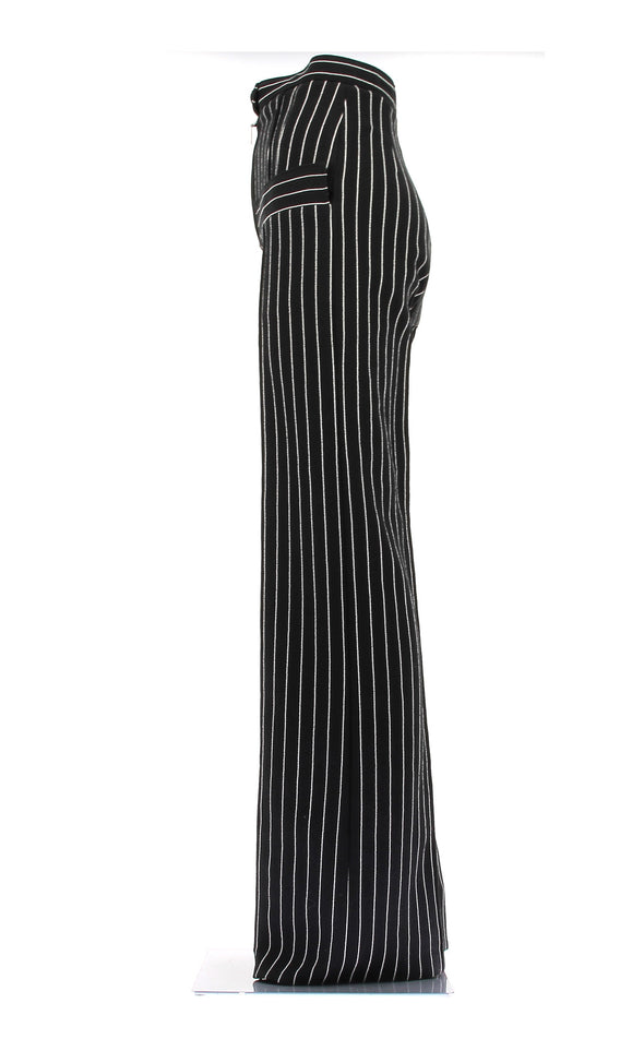 Pantalon noir rayé
