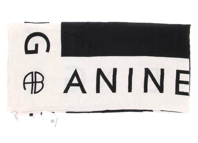 Paréo "Praia" noir et blanc