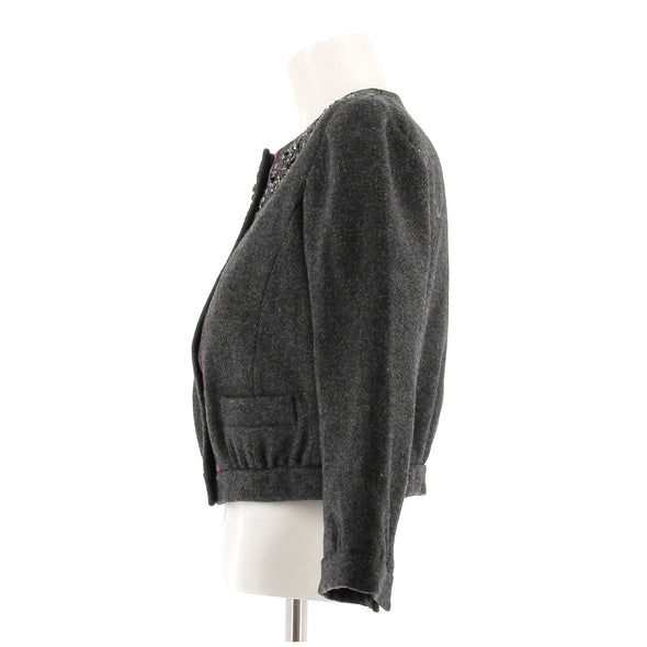 Veste en laine grise