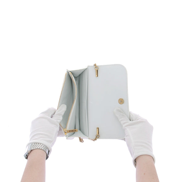 Sac à bandoulière en cuir embossé blanc