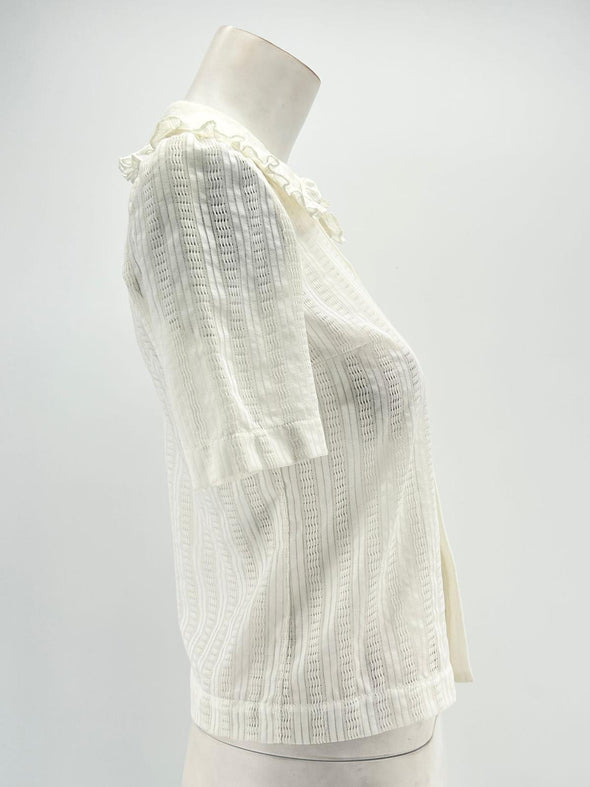 Top en coton à dentelle blanche