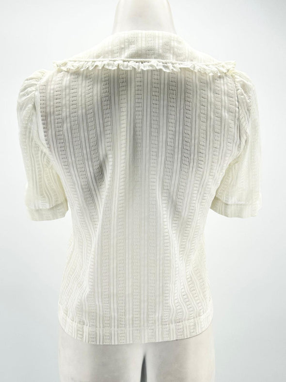 Top en coton à dentelle blanche