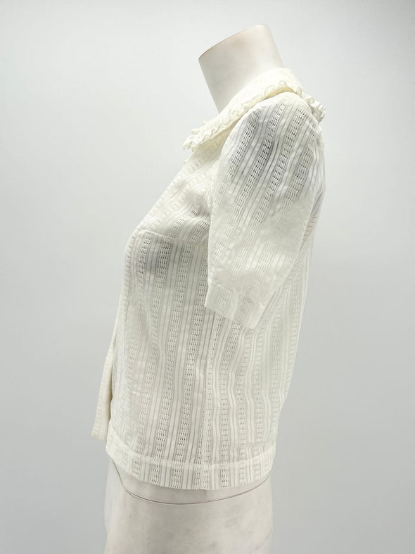 Top en coton à dentelle blanche