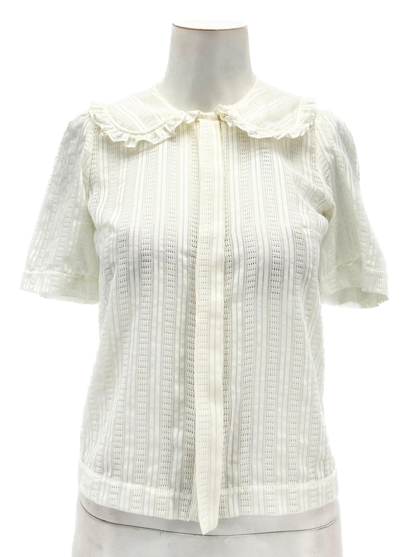 Top en coton à dentelle blanche