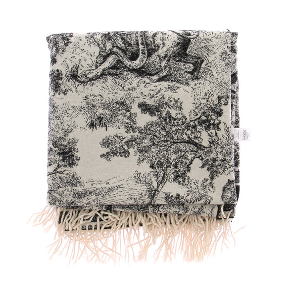 Plaid Toile De Jouy Sauvage en laine