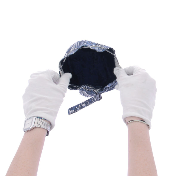 Pochette bleue en toile