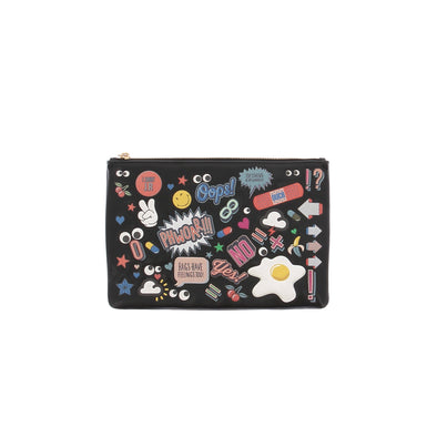 Pochette noire à patch