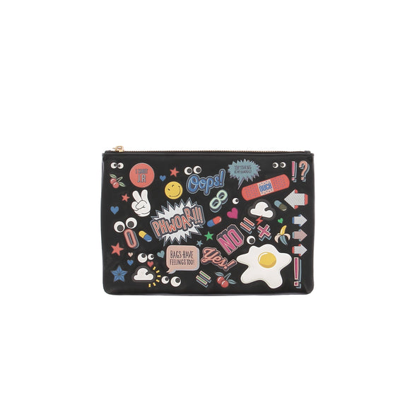 Pochette noire à patch