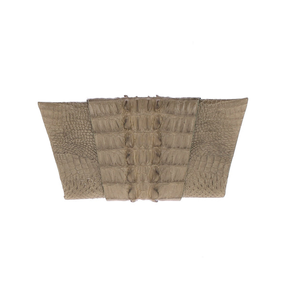 Pochette kaki en crocodile