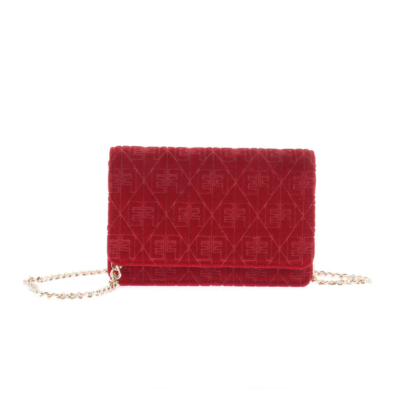 Pochette en velours rouge