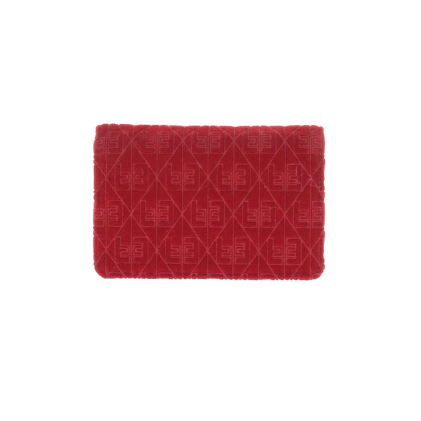 Pochette en velours rouge